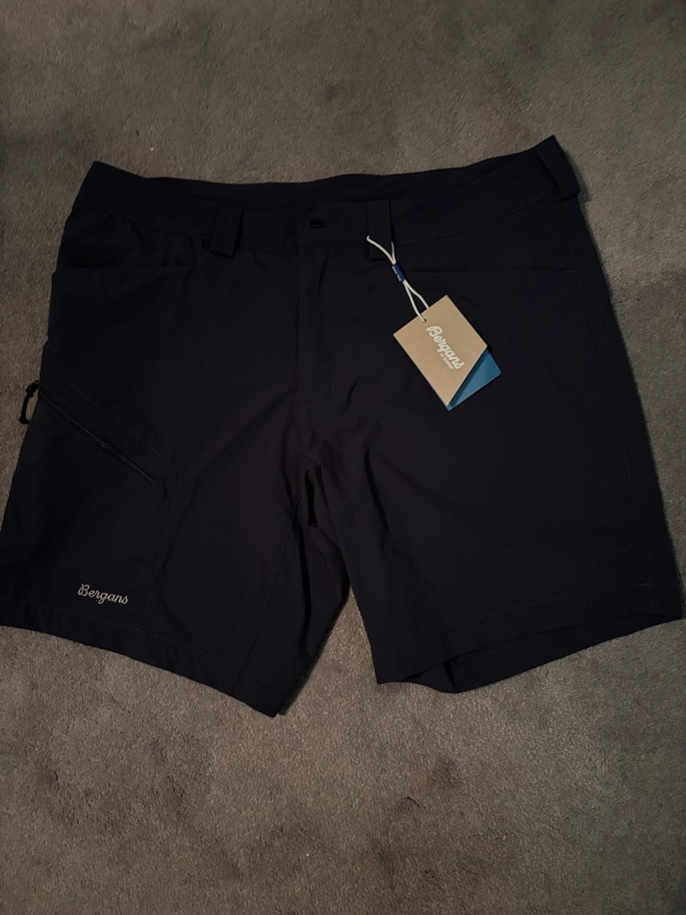 Men's Bergans Navy Hybrid Performance Shorts. NWT